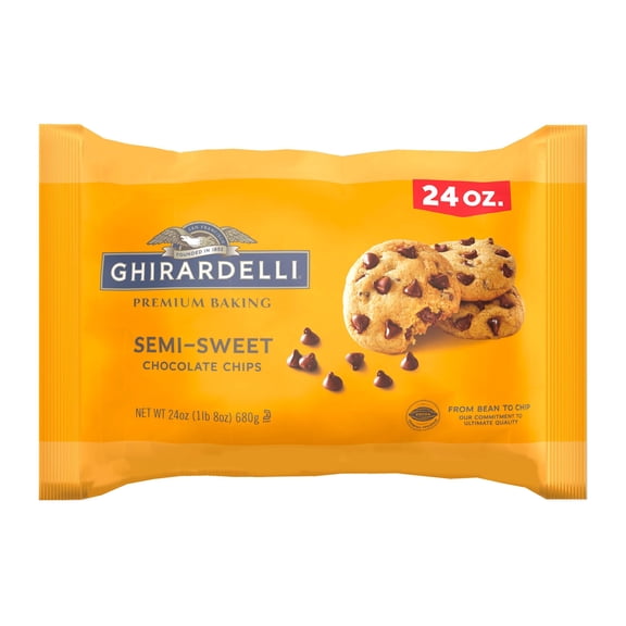 Pack Of 3 Ghirardelli Semi-Sweet Chocolate Chips, 24 oz (Package May Vary)