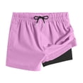 thumbnail image 6 of ZACPNCV Swim Shorts for Girls Dry High Waisted Trunks with Liner Dstring Beach Board Shorts Swim Bottoms Purple 10-11 Years, 6 of 6
