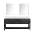 thumbnail image 3 of Norwalk 72 in W Black Oak Double Bath Vanity, White Quartz Top, and 34 in Mirrors, 3 of 9