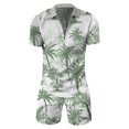 thumbnail image 2 of Vedolay Mens Short Sets Mens Short Sets 2 Piece Outfits Summer Stars Stripe Patriotic T Shirts and Shorts Set,E-Green 3XL, 2 of 3