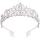thumbnail image 2 of Didder Tiara de cristal plateado corona diadema princesa elegante corona con peines para mujeres niñas novia boda fiesta de cumpleaños, 2 of 4