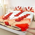 thumbnail image 3 of Homewish Red Candied Haws Twin Sheet Sets 3pcs for Female Men Adults,Oriental Food Twin Fitted Sheet Microfiber,Chinese Style Breathable Flat Sheet,Ultra Soft Home Decor, 3 of 7