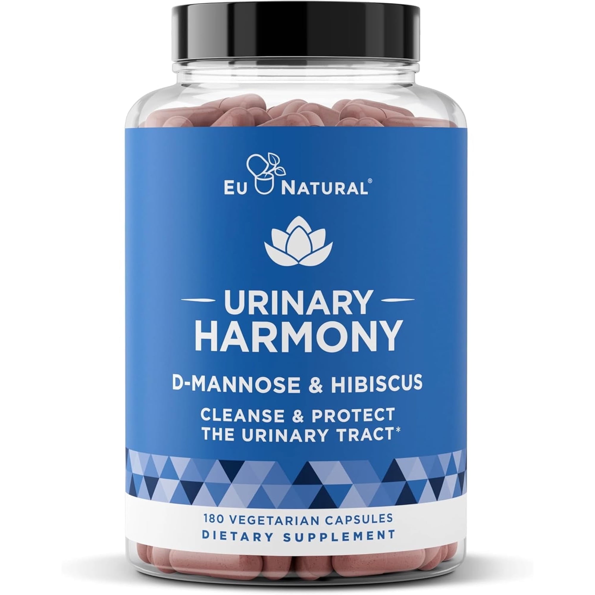 Urinary Harmony D-Mannose Supplement – Urinary Tract Health for Women – Potent Clinical Strength Formula Cleanses and Flushes the Urinary System–180 Fast Acting Capsules