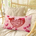 thumbnail image 4 of Valentine's Day Pillow Covers, Linen Long Throw Pillow Case, Watercolor Heart Love Modern Boho Holiday Pillow Protector Decorative Cushion Cover for Living Room/Bedroom 16" x 24", 4 of 8