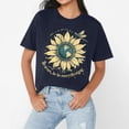 thumbnail image 3 of NAMTYQX Floral Tops for Women Scoop Neck Casual Plus Size Short Sleeve Relaxed Fit Graphic Breathable Light Mit Print Blouses for Women Dressy Casual Navy Size XL, 3 of 5
