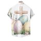 thumbnail image 5 of Blusa y camisa de manga corta con cuello vuelto para hombre, blusa informal de moda con cuello vuelto, blusa estampada de manga corta con botones, blusa de poliéster para hombre, 5 of 5
