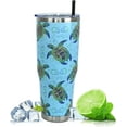 thumbnail image 2 of 40 oz Tumbler with Handle and Straw Sea Turtle Tumbler Sea Turtle Gifts for Women Turtle Cup Insulated Stainless Steel Tumbler Turtle Travel Coffee Mug, 2 of 6
