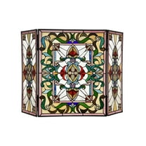 CHLOE Aylee Tiffany-style 3pcs Folding Victorian Fireplace Screen 44" Wide