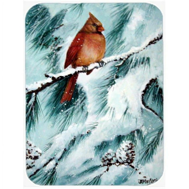 Carolines Treasures PJC1058LCB Winters Glory Redbird 2 Northern Cardinal Glass Cutting Board- Large