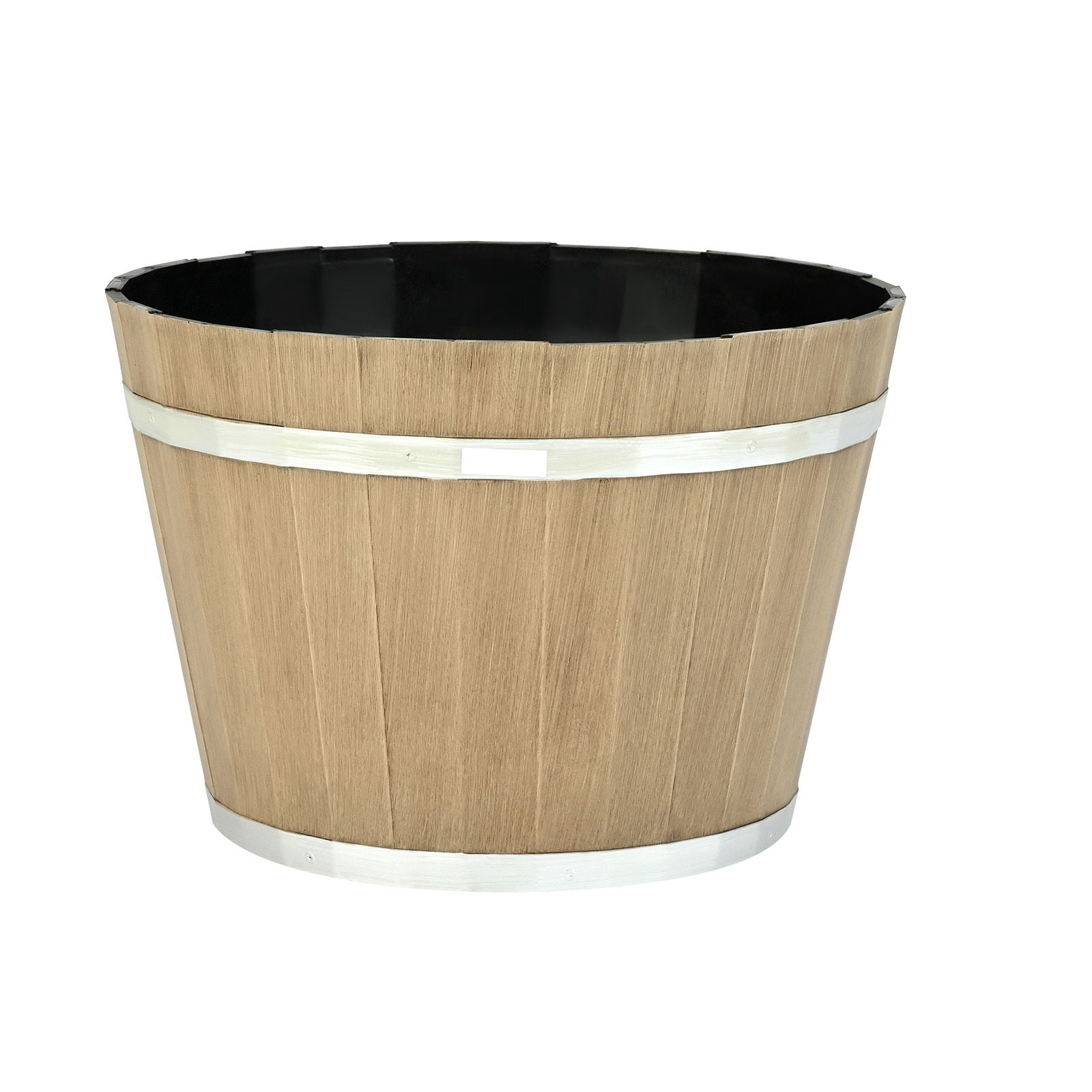 Whiskey Barrel Planter 4-Pack 11.81 Inch PP Recycled with Drainage Plug for Indoor Outdoor Plants