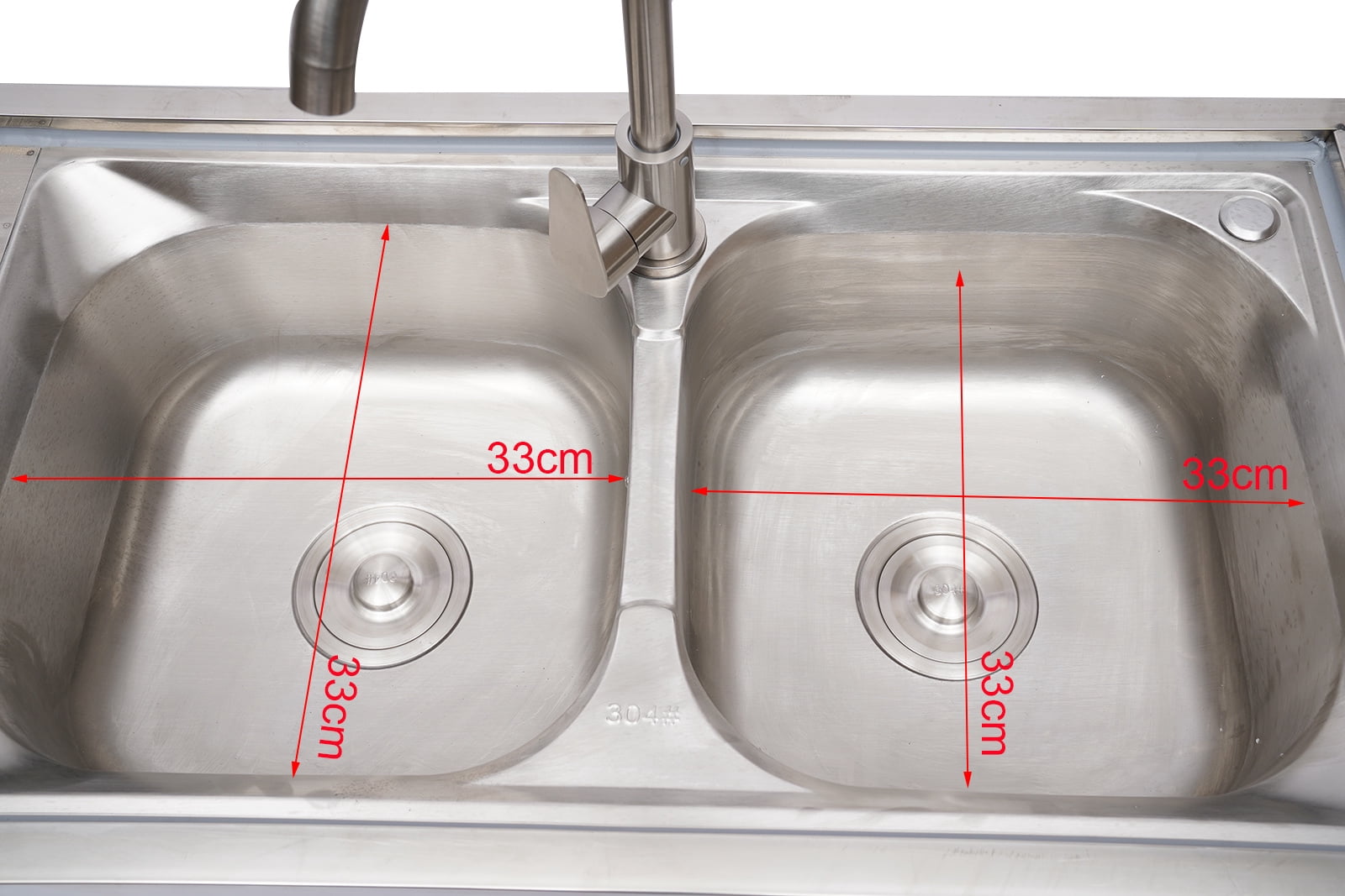 Utility Sink with Double 12.6'' Stainless Steel Sinks, 330 lbs Load Capacity, Upper and Lower Shelves for Storage, Anti-Clogging Filter, Noise Reduction Pad, Easy to Install