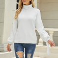 thumbnail image 2 of Vedolay Fall Sweater Women's 2023 Sweaters Trendy Fal Long Balloon Sleeve Loose Pullover Top,White XL, 2 of 5