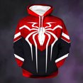 thumbnail image 2 of Unisex Spider Superhero Cosplay Hoodie, 3D Web Printed Long Sleeve Drawstring Hooded Sweatshirt Pullover for Halloween Party, Vermilion, L, 2 of 4
