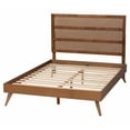 thumbnail image 3 of Baxton Studio Fuller Brown Wood King Size Platform Bed with Woven Rattan, 3 of 6