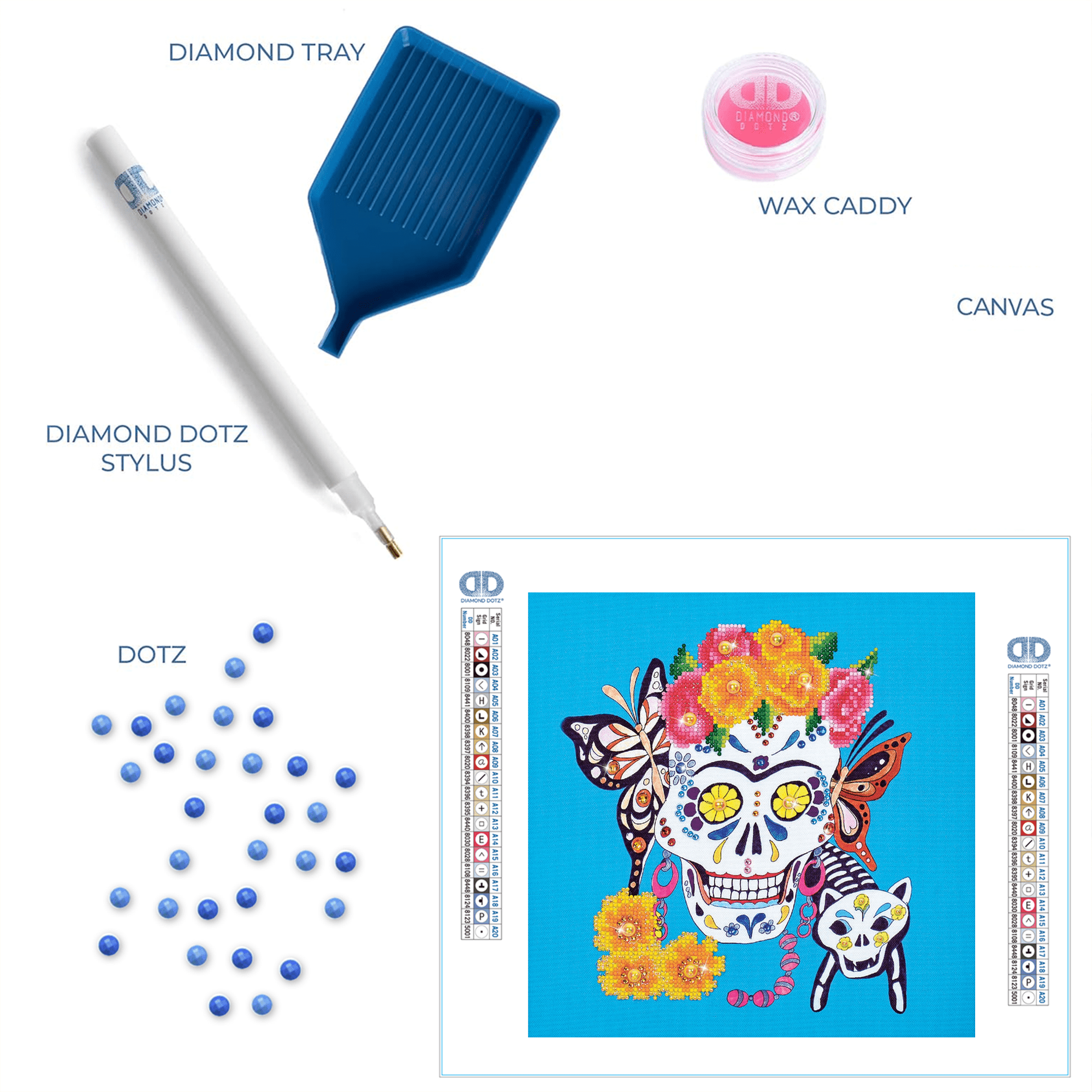 Diamond Dotz Cat Lady Sugar Skull Diamond Painting Kits for Adults - Diamond Art Kits a Relaxing Creative Craft Kit with Dotz Gems 12.6"x12.6"