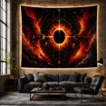 thumbnail image 6 of Eclipse Halo in Cosmic Nebula with Fiery Flames, Mystical Celestial for Space Lovers, Astrological Chart Art, Housewarming Gift Tapestry Wall Hanging for Bedroom and Living Room, 6 of 7
