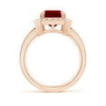 thumbnail image 2 of ANGARA Lab Grown 4 Ct Emerald-Cut Ruby Engagement Ring with Lab Diamond Halo for Women in 14K Rose Gold (Size-10x8mm) | July Birthstone, Anniversary, Jewelry Gift for Women | Lab-Grown Ruby Ring, 2 of 8