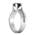 thumbnail image 3 of 14K White Gold 2.20 CTW Black Diamond Ring with Diamonds Bridge Vintage Promise, 3 of 4
