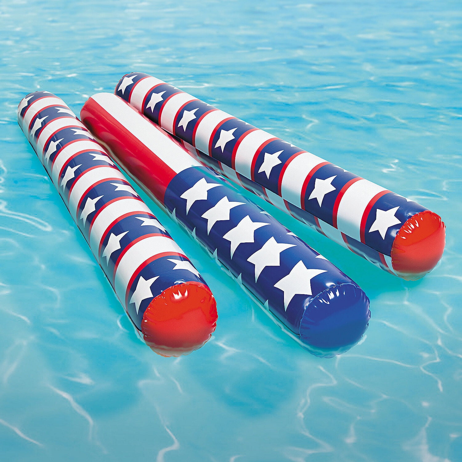 Inflatable Patriotic Pool Noodles Toys 6 Pieces