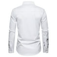 thumbnail image 4 of Camisa de manga larga con estampado floral para hombre - Mezcla de poliéster, ropa informal para el día a día, 4 of 7