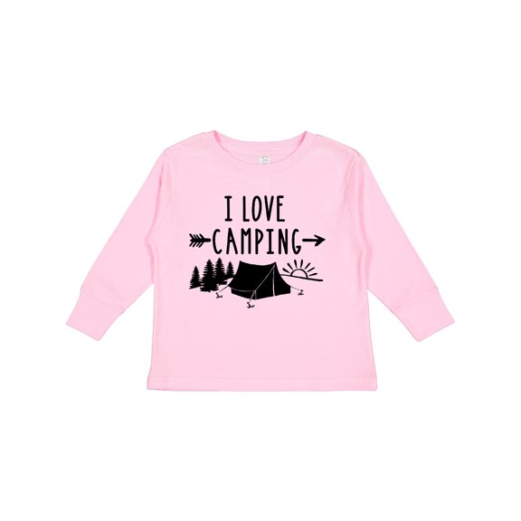 Inktastic I Love Camping- Tent and Trees Boys or Girls Long Sleeve Toddler T-Shirt