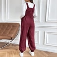 thumbnail image 4 of Hvyesh Corduroy Overall for Women,Women's Maternity Wide Leg Overalls U Neck Spaghetti Strap Pregnancy Jumpsuits, 4 of 8