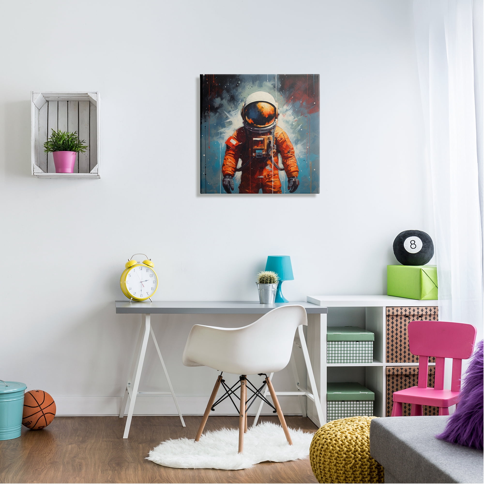 Stupell Industries Abstract Astronaut Portrait Abstract Painting Gallery Wrapped Canvas Art Print Wall Art, 24 x 24
