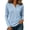 Light Blue -AB02, variant on Dwellite Women Long Sleeve Sweater Waffle Oversized Pullover Tops Casual Loose Henley Blouses for Fall Winter Pink XL