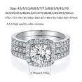 thumbnail image 7 of 18K White Gold Plated Cubic Zirconia Three-in-One Halo Wedding Engagement Promise Eternity Ring Set for Women, 7 of 7