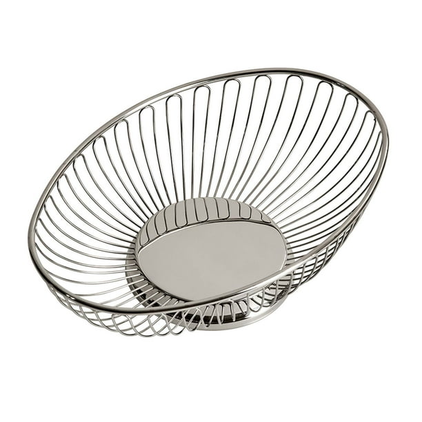 11.75" X 7.25" Stainless Steel Oval OrnateDesigned Wire Food Basket