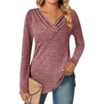 thumbnail image 4 of Zeagoo Womens Trendy Pullover Tops Long Sleeve Tunic Shirts V Neck Womens Fall Tunic Tops for Women 2025 Casual Blouse Sweatershirts, 4 of 7