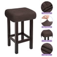 thumbnail image 3 of 2pcs Fundas para Taburetes Rectangulares, Fundas para Taburetes de Bar, Funda para Asiento de Silla de Banco de Madera Marrón Oscuro, 3 of 6