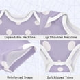 thumbnail image 3 of Lavender Background with White Dots Pure Cotton Bodysuit Short Sleeve Pajamas One-Piece Romper Unisex 12M, 3 of 6