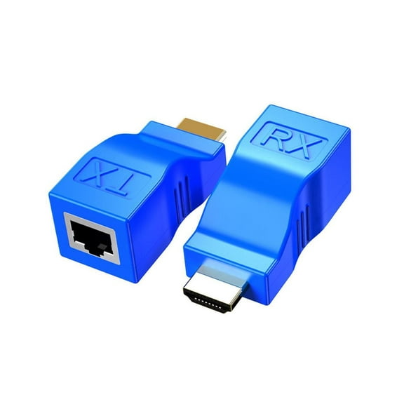 HDMI Extender,HDMI to RJ45 Network Cable Extender Converter Repeater Over Cat 5e / 6 1080p up to 30m Extender for HDTV PS4 STB 4K 2K( XT and RT adapter)