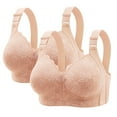 thumbnail image 2 of Lenpel Women's 2 Pc Push up Bras Wireless Comfort Supportive Lift Lace Full Coverage Bralettes Plus Size Everyday Bras, 2 of 3