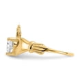 thumbnail image 4 of Real 14kt Yellow Gold CZ April Birthstone Claddagh Heart Ring Size: 7; for Adults and Teens; for Women and Men, 4 of 5