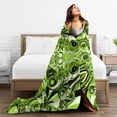 thumbnail image 6 of XMXY Fleece Throw Blanket for Couch, Abstract Retro Green Lightweight Plush Fuzzy Cozy Soft Bed Blankets and Throws for Sofa, 50"x40" inches, 6 of 8