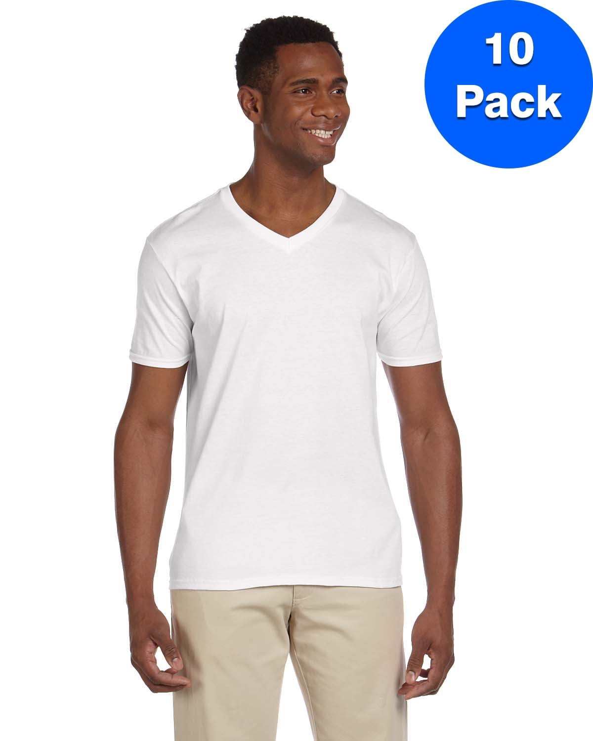Gildan Mens 4.5 oz SoftStyle VNeck TShirt 10 Pack