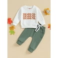 thumbnail image 3 of Toddler Baby Boy Thanksgiving Outfits 6M 12M 18M 24M 3Y Letter Print Long Sleeve Sweatshirt and Elastic Pants Fall Clothes, 3 of 10