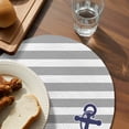 thumbnail image 3 of Anchor Gray Round 15 Inch Placemats Set of 6, Modern Navy Blue White Striped Nautical HeatResistant Non Slip Place Mats for Dining Table, Wipeable Braided Kitchen Table Mats for Housewarming, 3 of 9