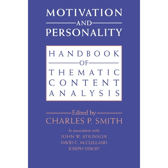 Motivation and Personality: Handbook of Thematic Content Analysis, (Hardcover)