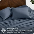 thumbnail image 3 of Bare Home Linen Sheet Set - Deep Pocket - Breathable - 4-Pieces - King, Indigo, 3 of 6