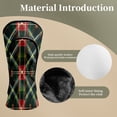 thumbnail image 3 of Golf Head Covers for Woods and Driver Waterproof Leather Golf Club Head Covers for Women Men Golf Driver Fairway Wood Headcover Dark Green Tartan Design, 3 of 7