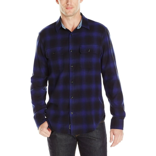 Lucky Brand - Lucky Brand NEW Blue Mens Size Large L Flannel Button ...