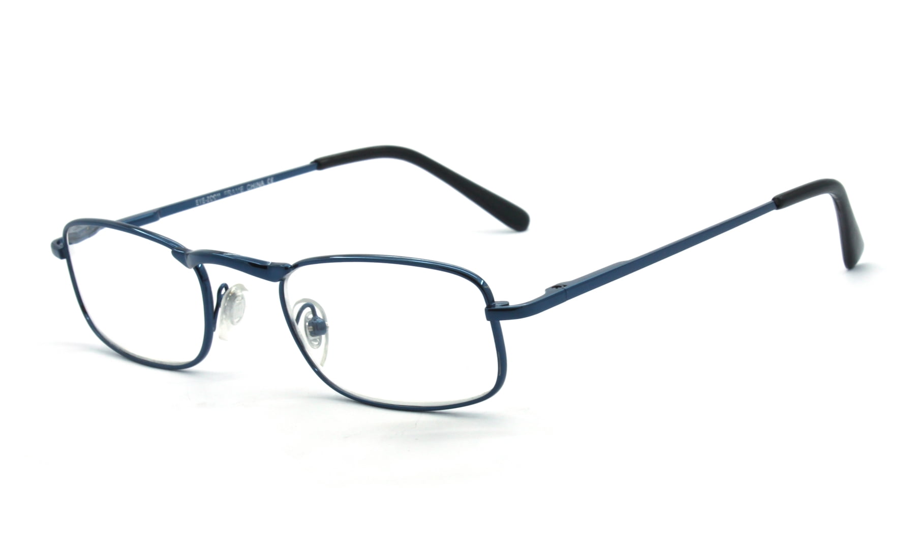 EYE ZOOM 5 Pack Unisex Vantage Metal Reading Glasses with Spring Hinge, Navy Blue, +100
