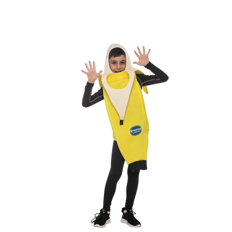 Fun Costumes Disfraz de plátano pelado para niños, divertido traje de cosplay de plátano Peely para fiesta de disfraces de Halloween, estándar, amarillo Fun Costumes Disfraz de plátano pelado para niños, divertido traje de cosplay de plátano Peely para fiesta de disfraces de Halloween, estándar, amarillo