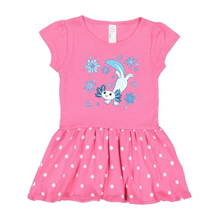 

Inktastic Ax-snow-lotl- Cute Winter Axolotl Gift Toddler Girl Dress