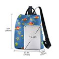 thumbnail image 3 of FORMRS Women's Travel Backpack Purse Anti-Theft Hidden Pockets Casual Shoulder Bag, Blue Cartoon Galaxy, 3 of 7