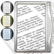 MAGNIPROS Large LED Page Magnifier with Anti-Glare Lens & 3 Color Light Modes – Ideal for Reading Small Print, Books, Magazines & Newspapers