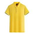 thumbnail image 1 of MAWCLOS Polo T-Shirt Garçon Coupe Ajustée Hauts Homme Manches Courtes Décontracté Bureau Haut Jaune 4TG, 1 of 2